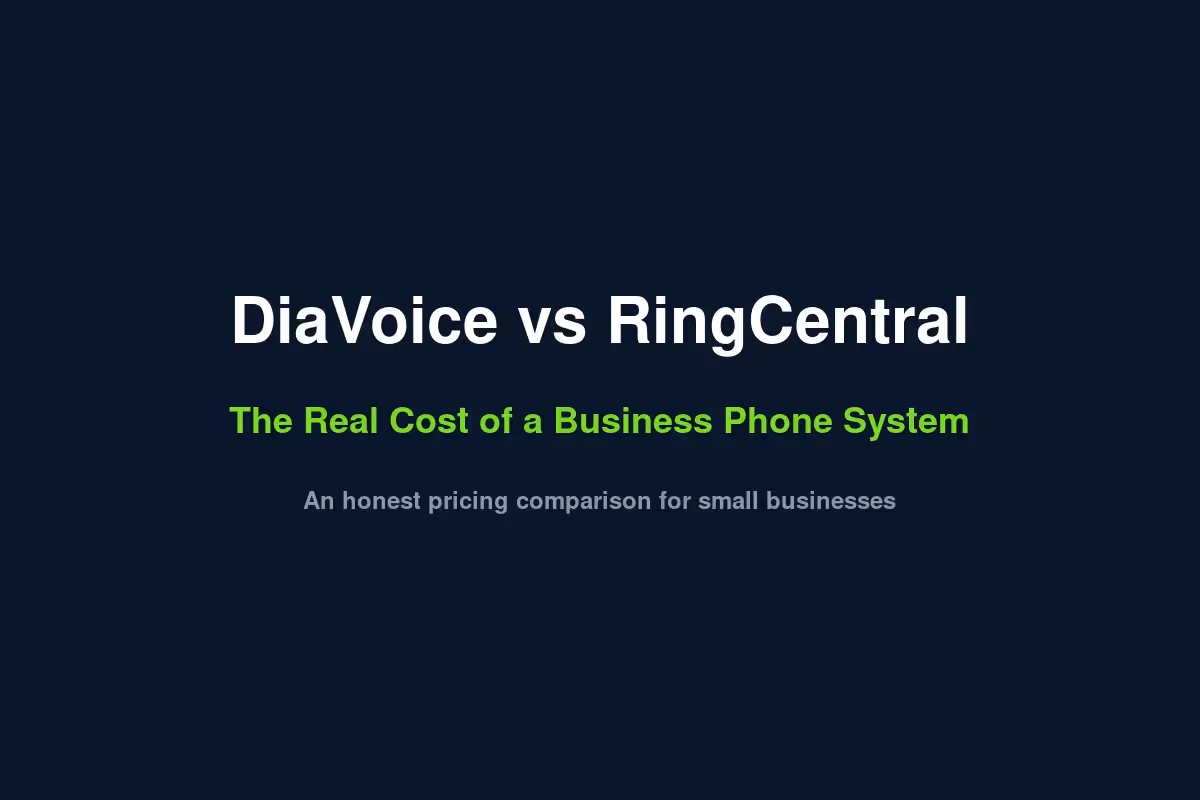 DiaVoice vs RingCentral pricing comparison